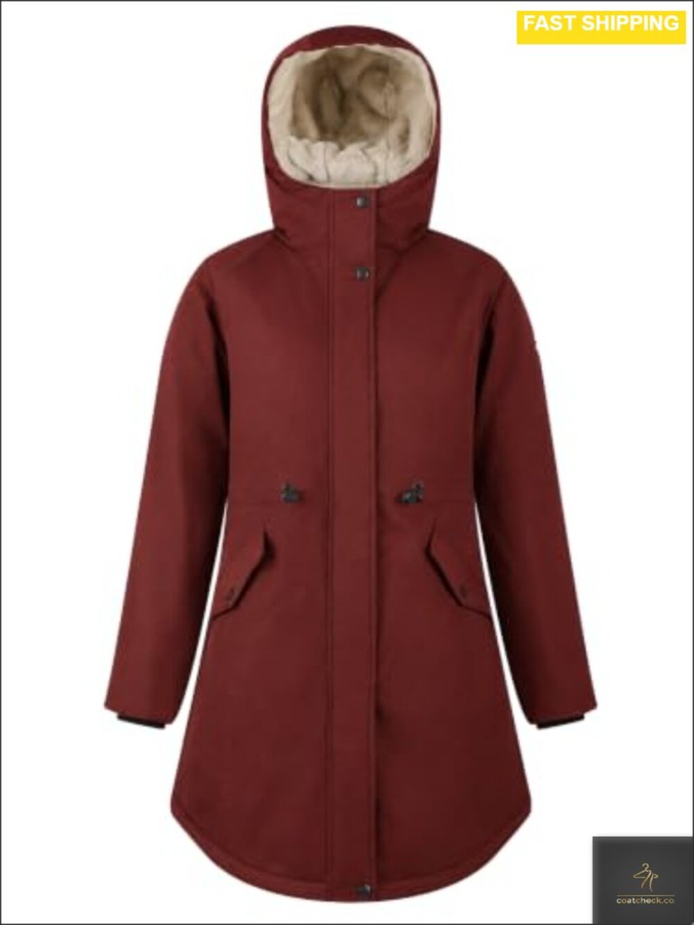 Fleece Lined Waterproof Long Hooded Winter Parka Coat